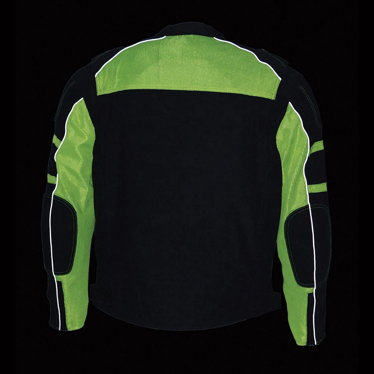 Milwaukee Leather MPM1791 Men's Black and Neon Green Armored Textile