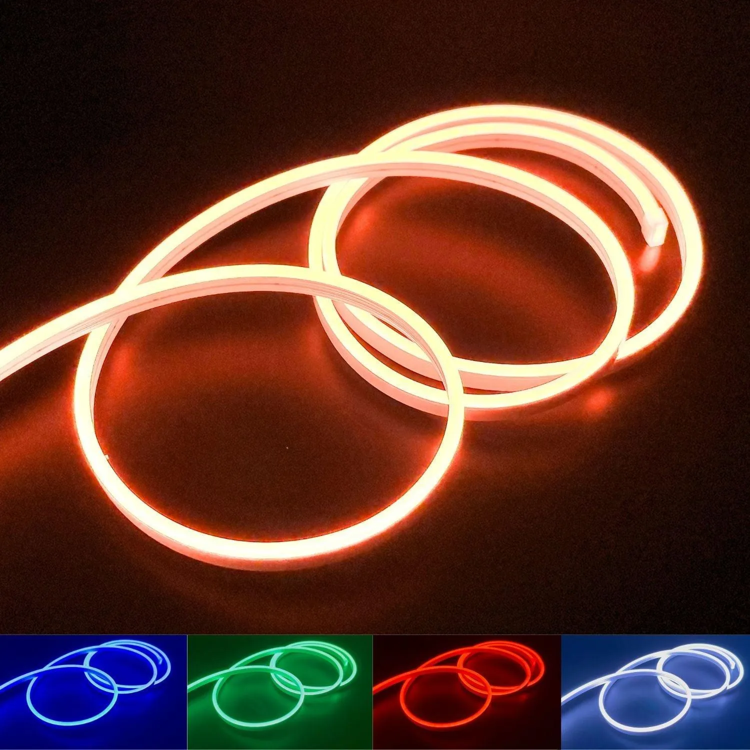 Mini RGB Neon Flex 6x12mm 24V IP65 Waterproof 5cm cut 10 Metre Kit