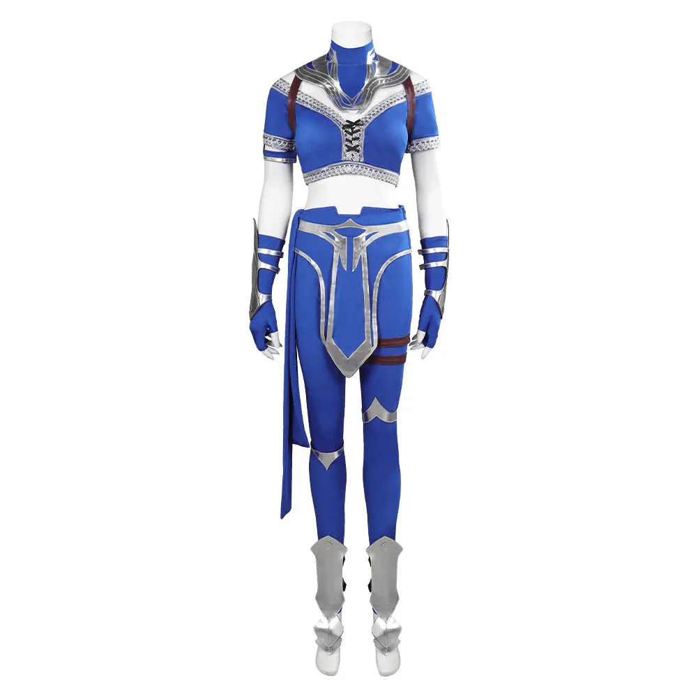 Mortal Kombat Kitana Blue Female Fighter Suit Party Carnival Halloween Cosplay Costume