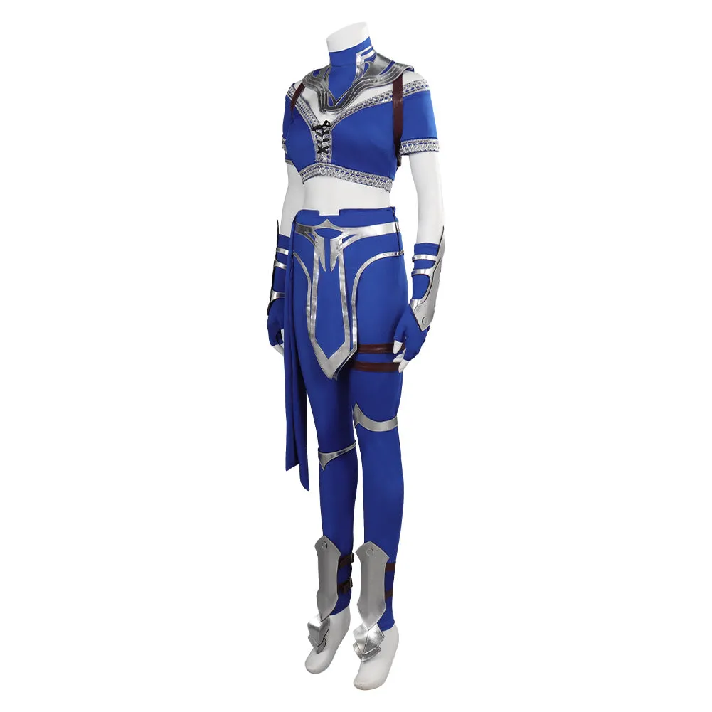 Mortal Kombat Kitana Blue Female Fighter Suit Party Carnival Halloween Cosplay Costume