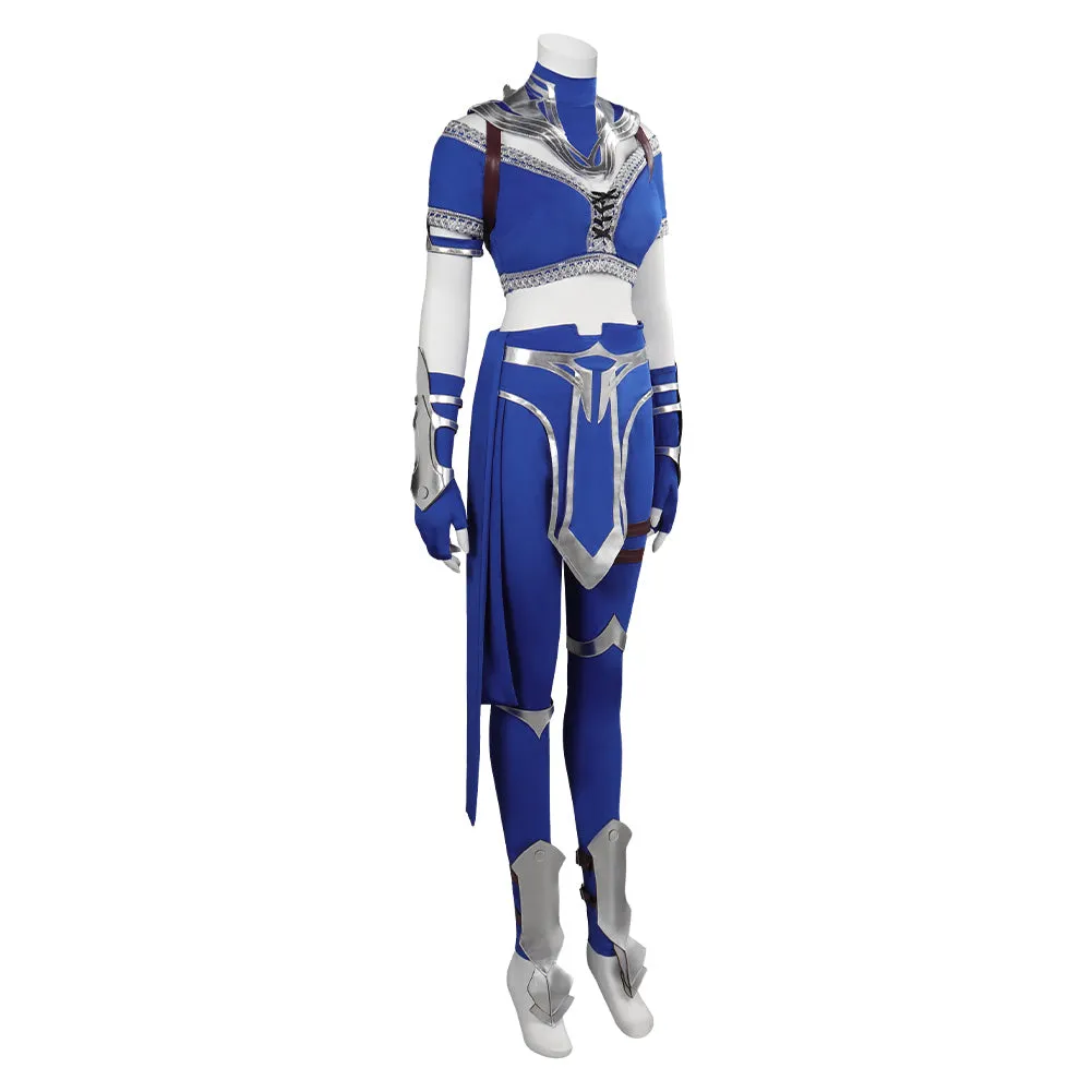 Mortal Kombat Kitana Blue Female Fighter Suit Party Carnival Halloween Cosplay Costume