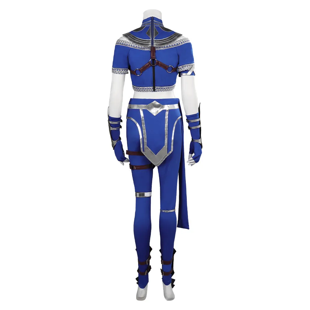 Mortal Kombat Kitana Blue Female Fighter Suit Party Carnival Halloween Cosplay Costume