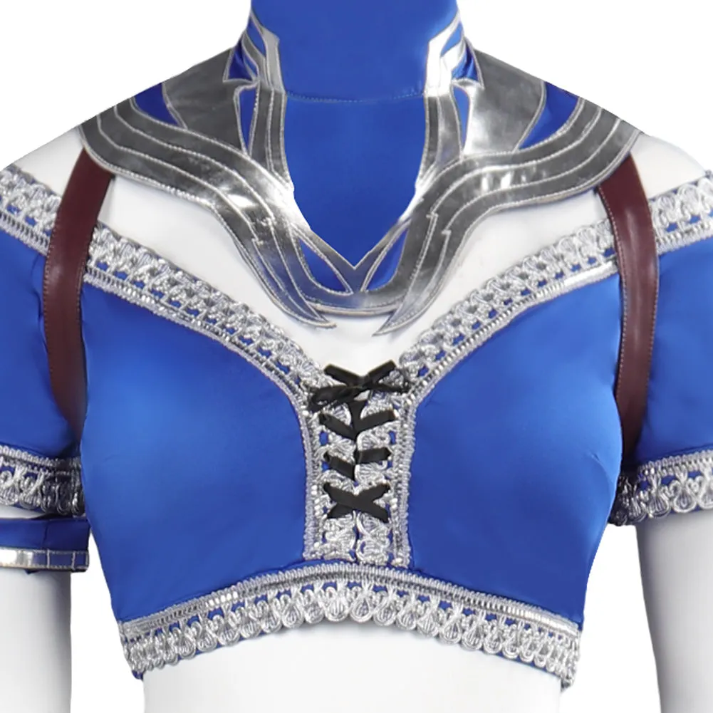 Mortal Kombat Kitana Blue Female Fighter Suit Party Carnival Halloween Cosplay Costume