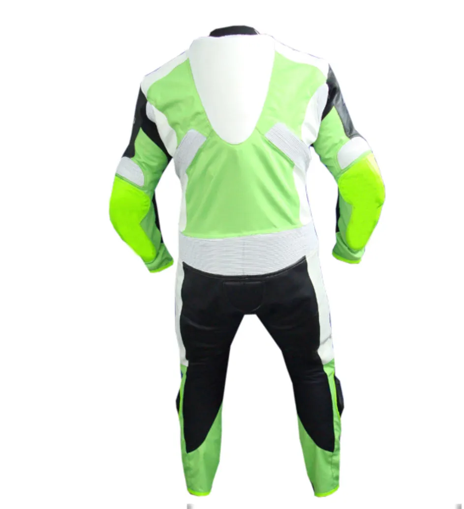 MOTORCYCLE NEON LEATHER RACING SUIT