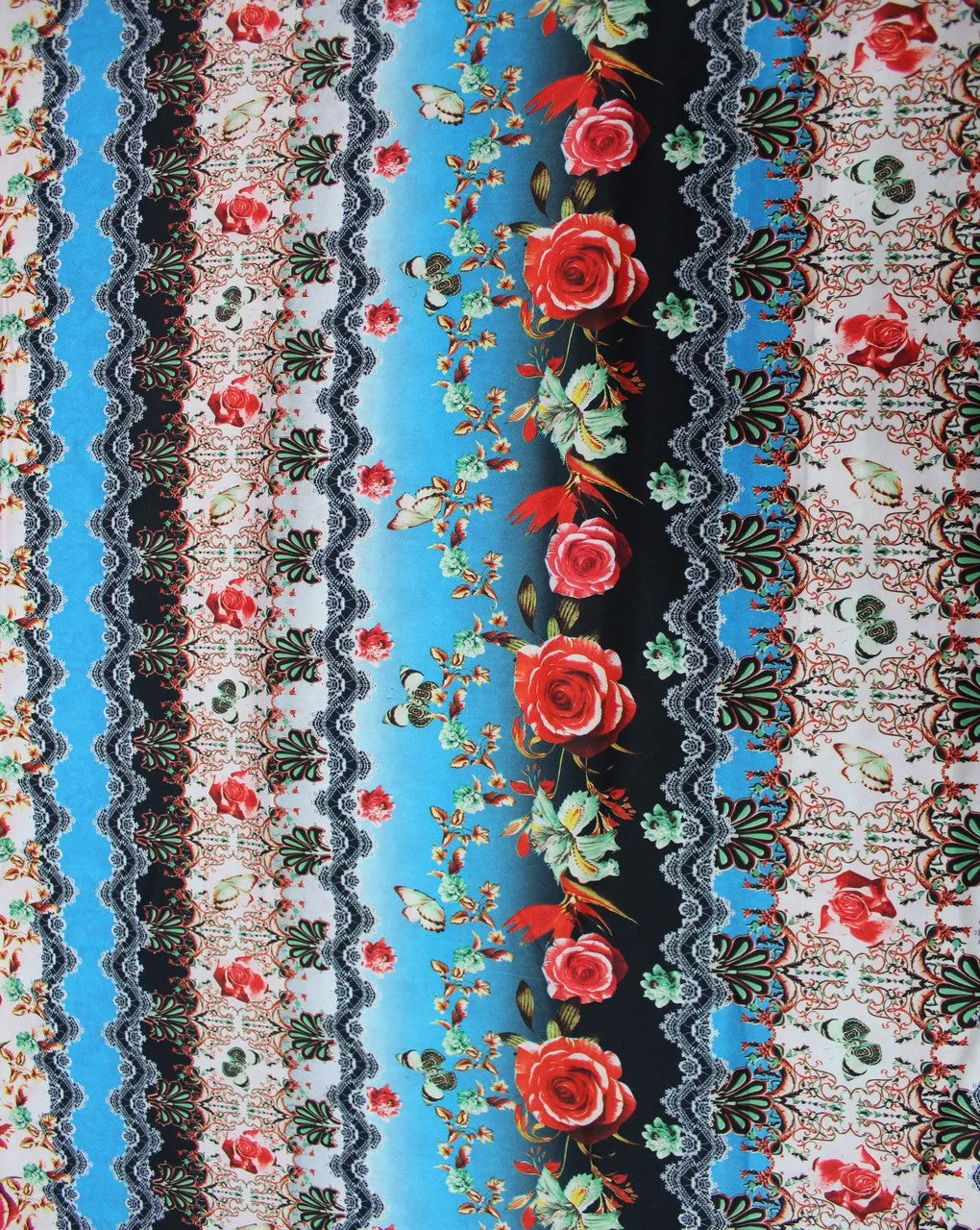 Multicolor Floral Design 5 Polyester Scuba Fabric