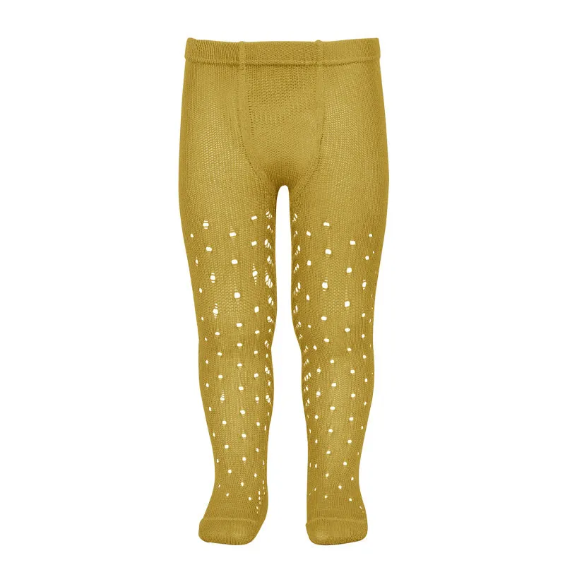 Mustard Openwork Tights