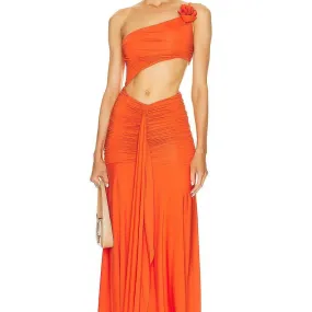 Nadia Strapless Ruffle Detail Maxi Dress