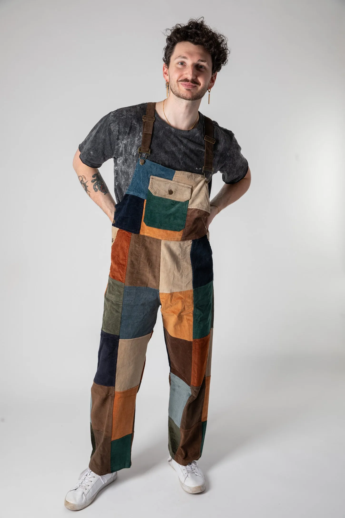 Nagarkot Patchwork Unisex Corduroy Overalls