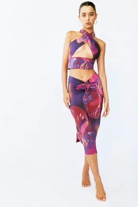 Naomi Set in Flamboyant Anthurium Print