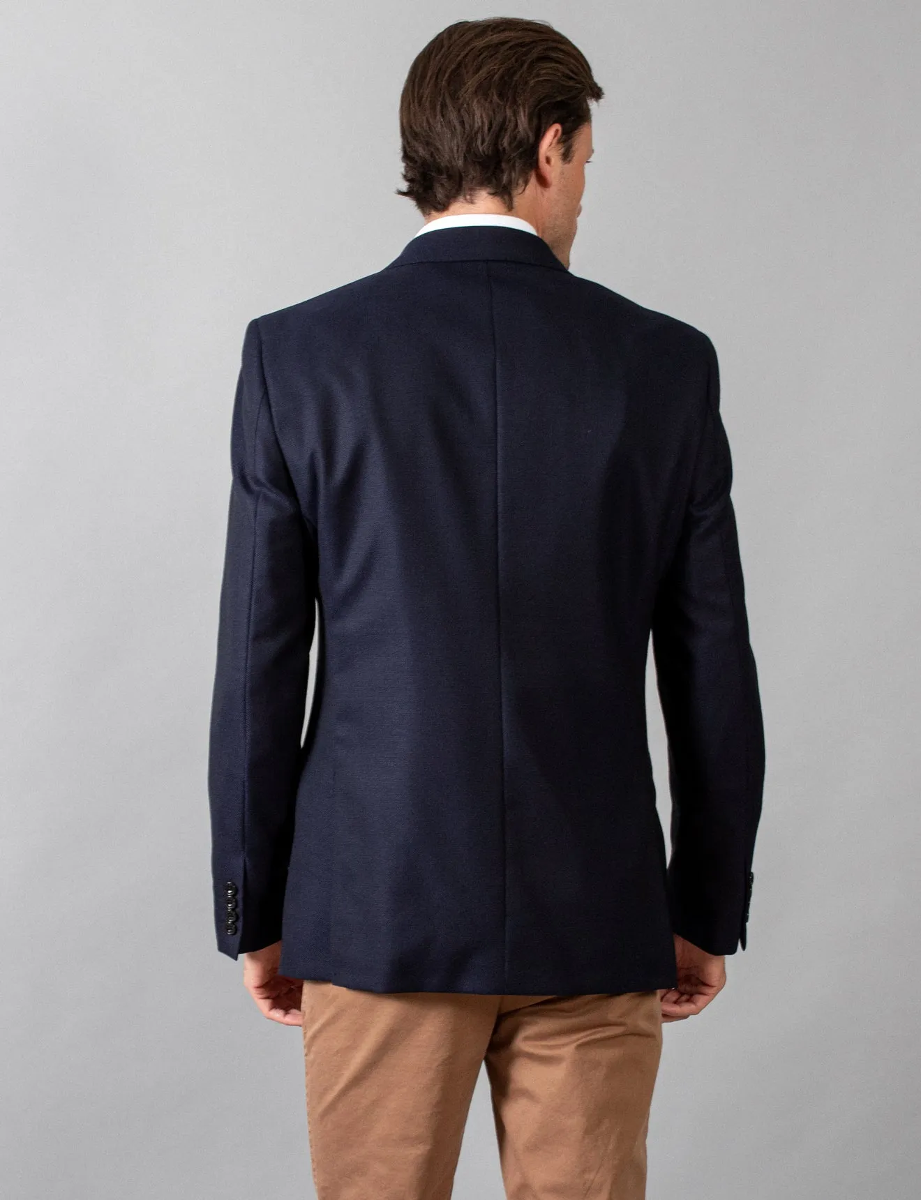 Navy Hopsack Sports Coat