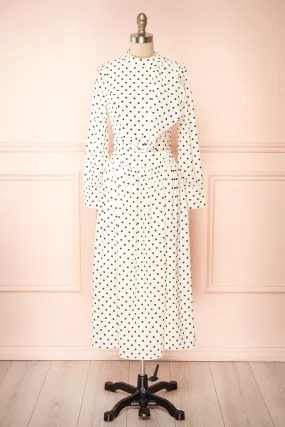 Nordis | Belted Polka-Dot Midi Dress