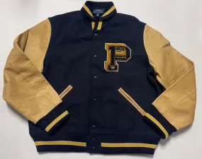 Nwt Polo Ralph Lauren Navy "P State Champs" Patch Varsity Jacket