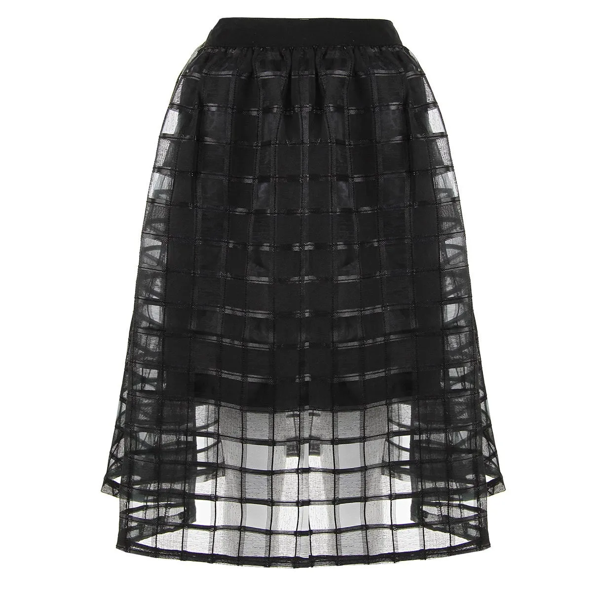 Organza Overlay A-Line Skirt