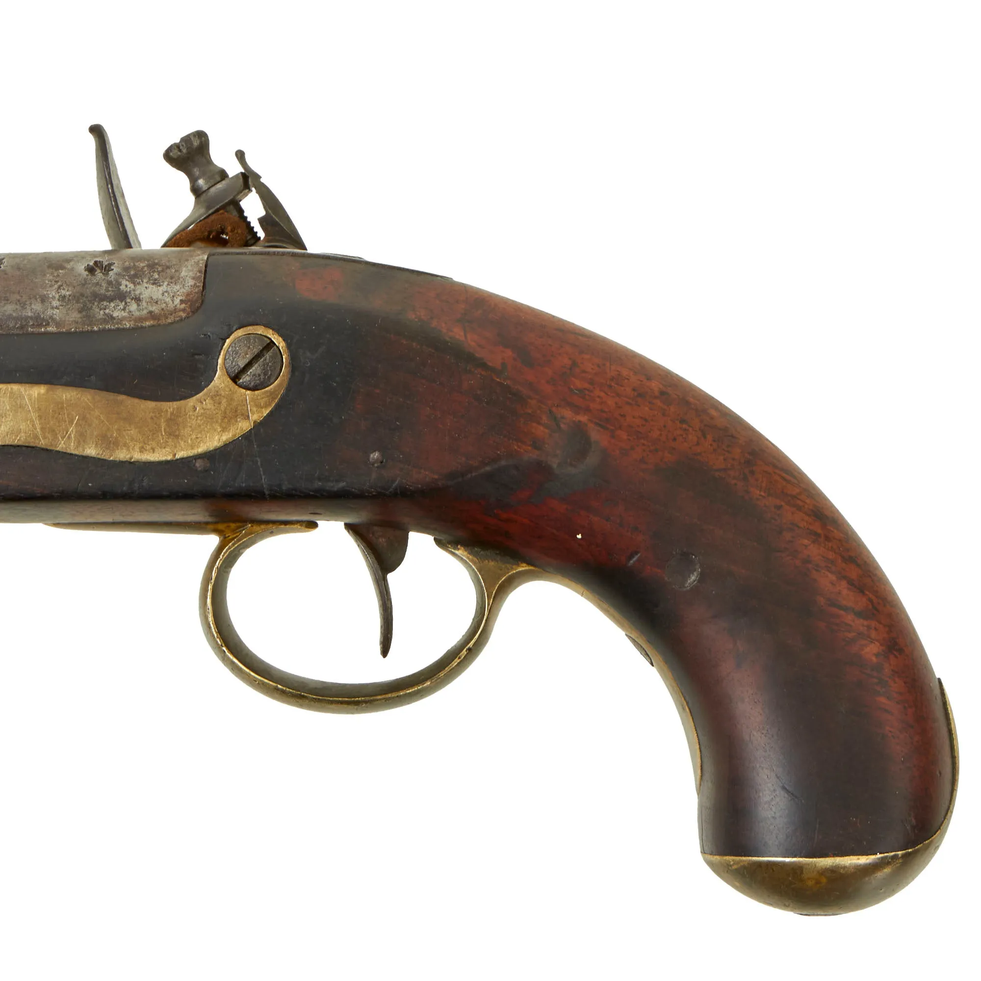 Original Scottish Large Bore "Man Stopping" Flintlock Overcoat Pistol by Thomson of Edinburgh with Captured Ramrod - circa 1820