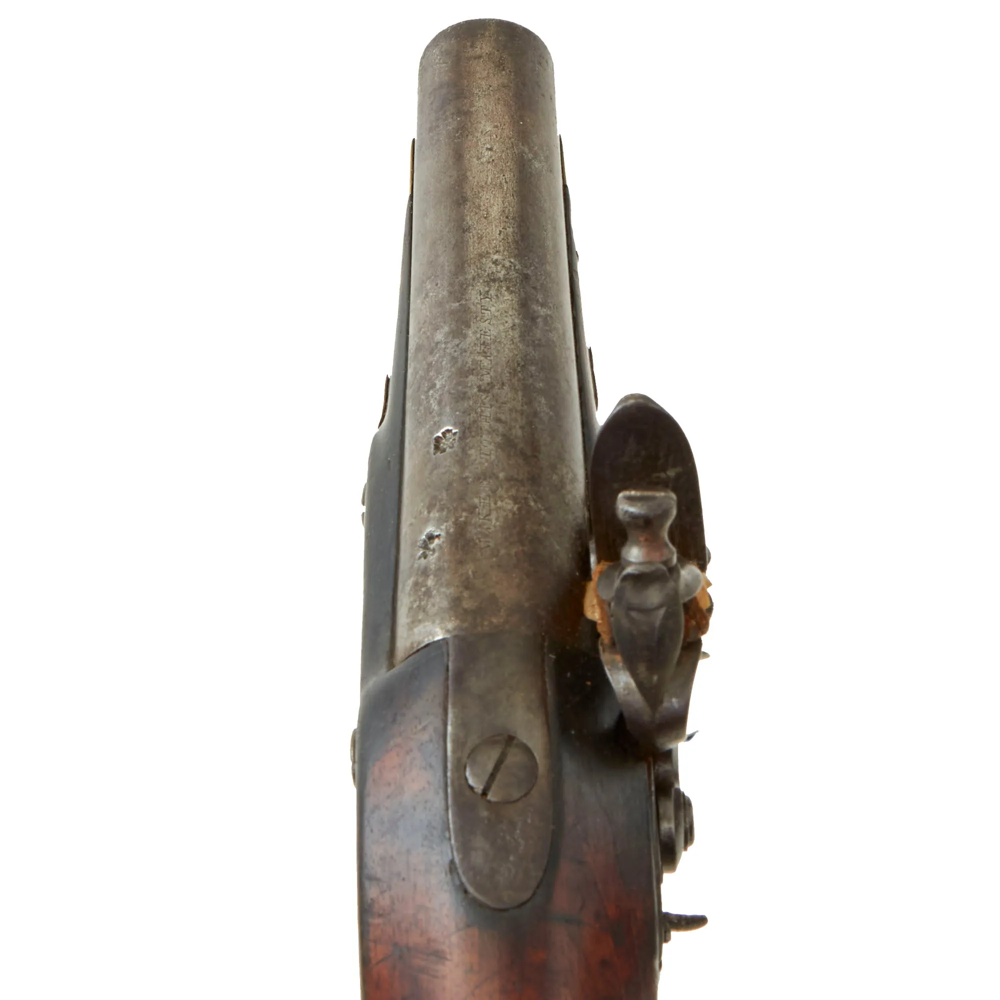 Original Scottish Large Bore "Man Stopping" Flintlock Overcoat Pistol by Thomson of Edinburgh with Captured Ramrod - circa 1820