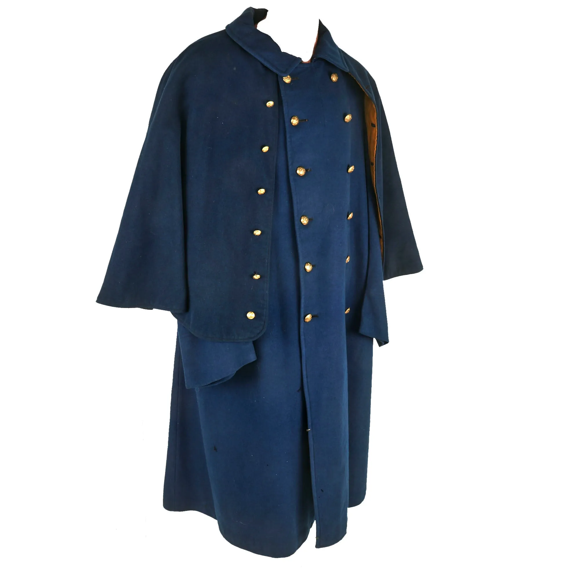 Original U.S. Indian Wars M1885 Mounted Greatcoat with Yellow Cavalry Cape