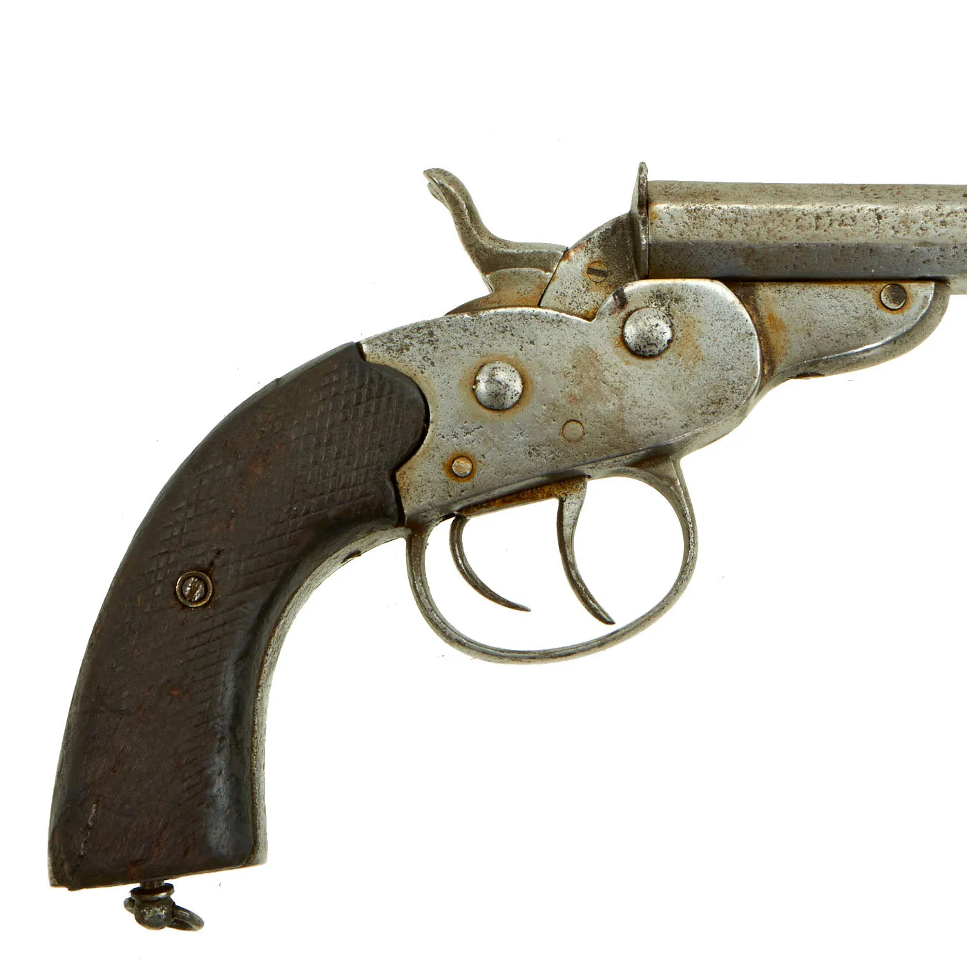 Original Victorian Continental Style Double Barrel 11mm Rolling Block Pistol - circa 1880