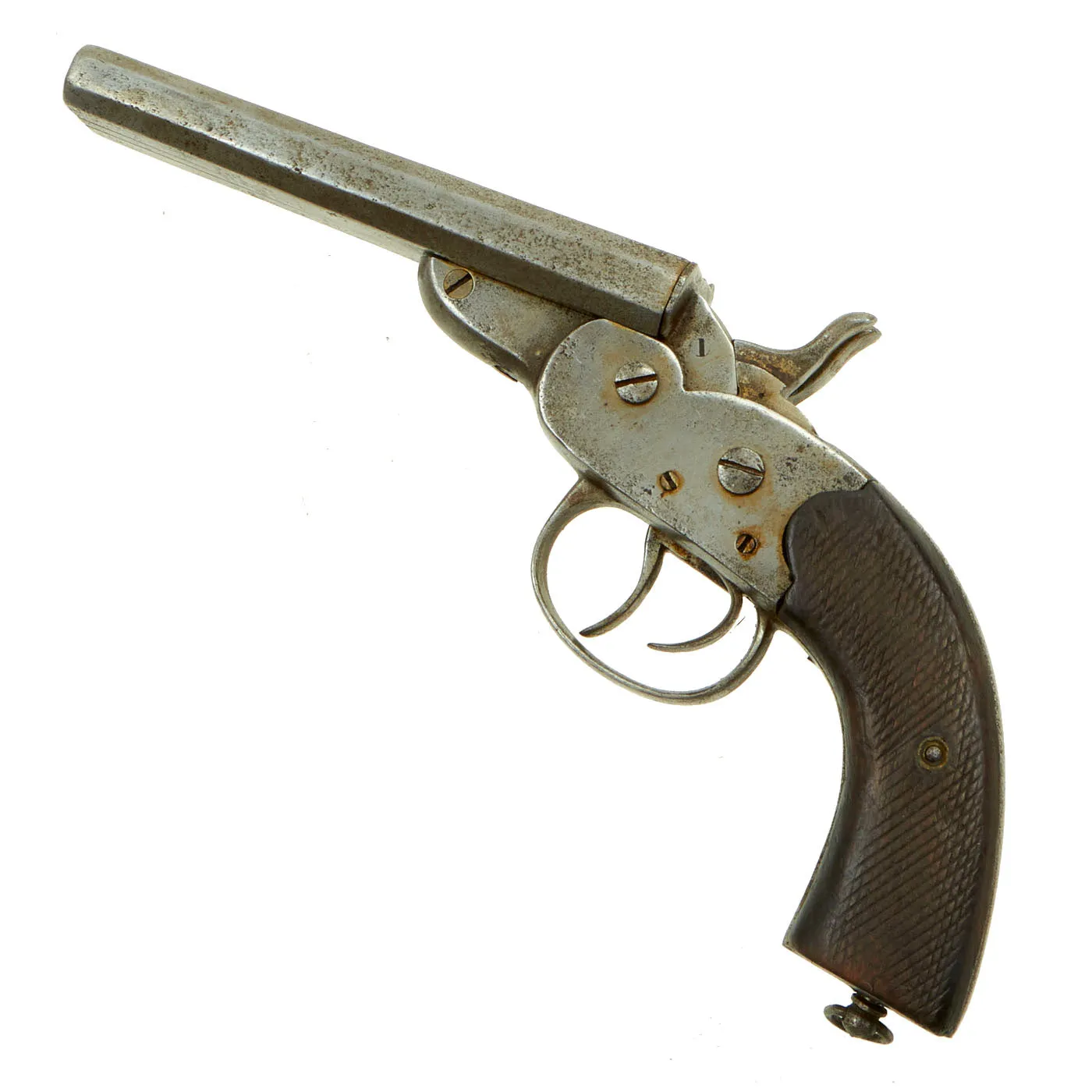 Original Victorian Continental Style Double Barrel 11mm Rolling Block Pistol - circa 1880