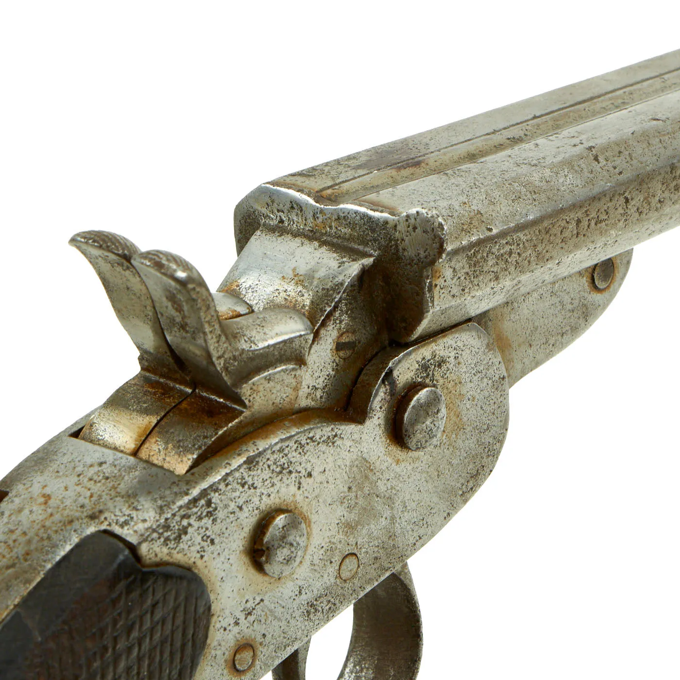 Original Victorian Continental Style Double Barrel 11mm Rolling Block Pistol - circa 1880