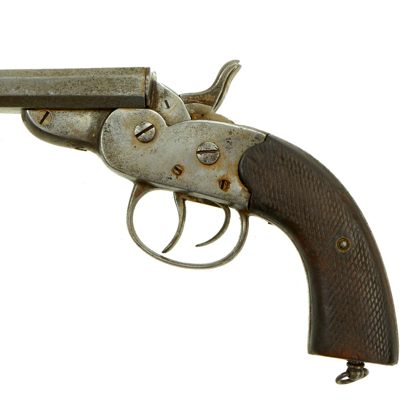 Original Victorian Continental Style Double Barrel 11mm Rolling Block Pistol - circa 1880