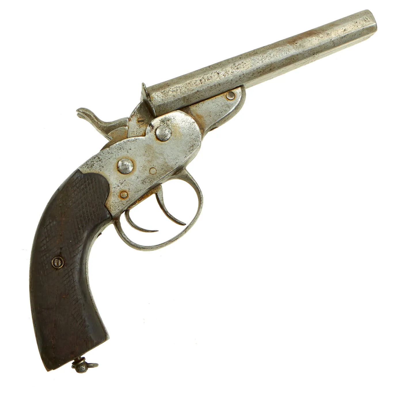 Original Victorian Continental Style Double Barrel 11mm Rolling Block Pistol - circa 1880