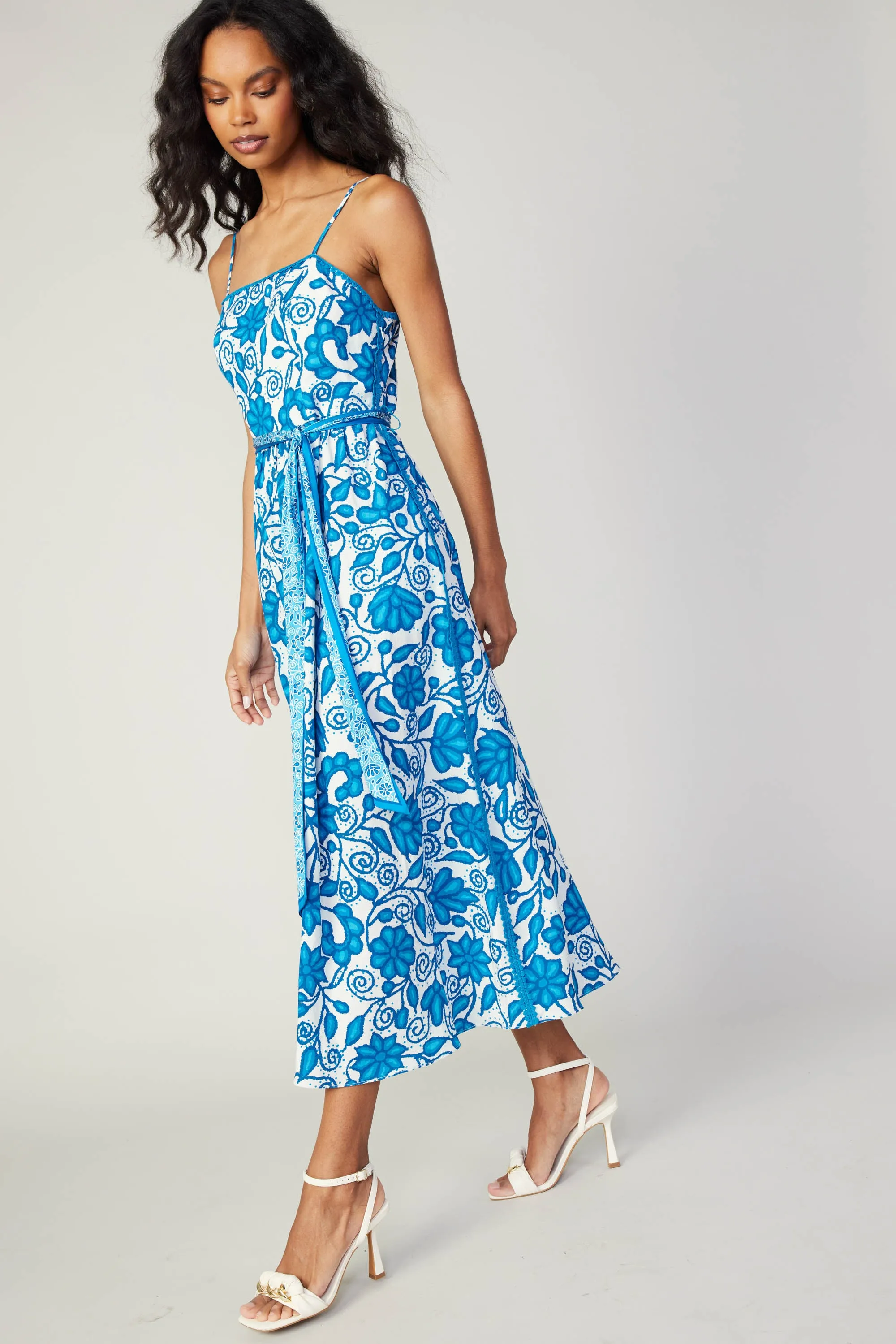 Painterly Floral Midi Dress