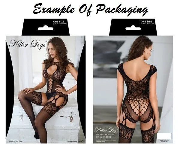 Plunge Lace Up Bodysuit Bodystocking