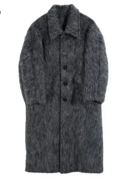 Pre Order:  Dark Gray Warm Woolen Long Overcoat