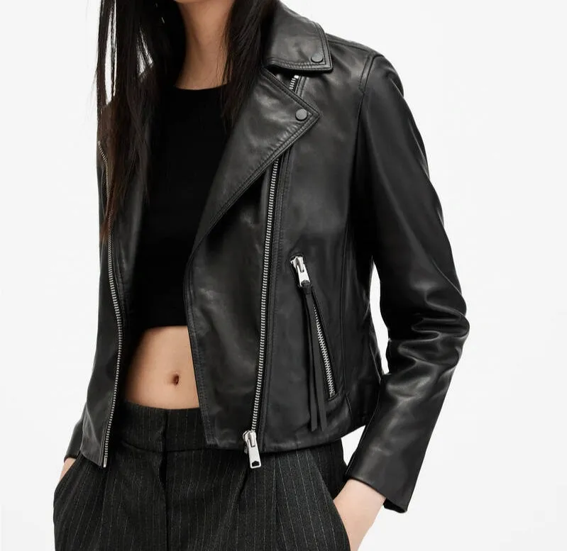 Priya Slim Fit Leather Jacket for Women