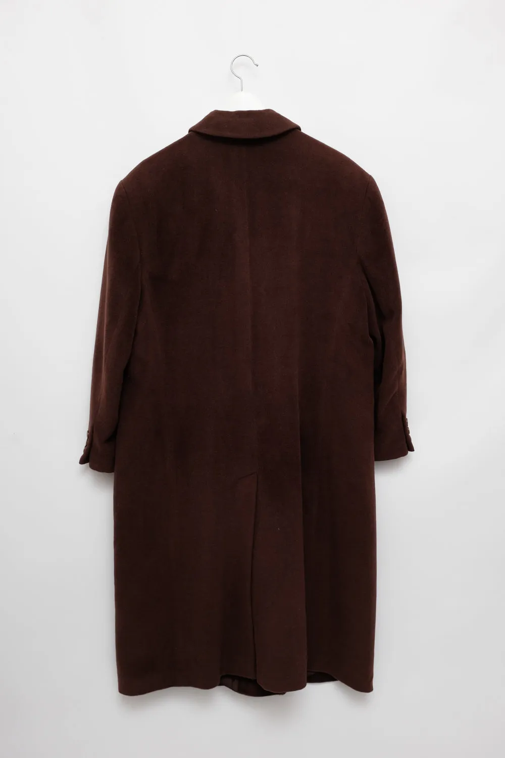 PURE WOOL BROWN MAXI VINTAGE COAT