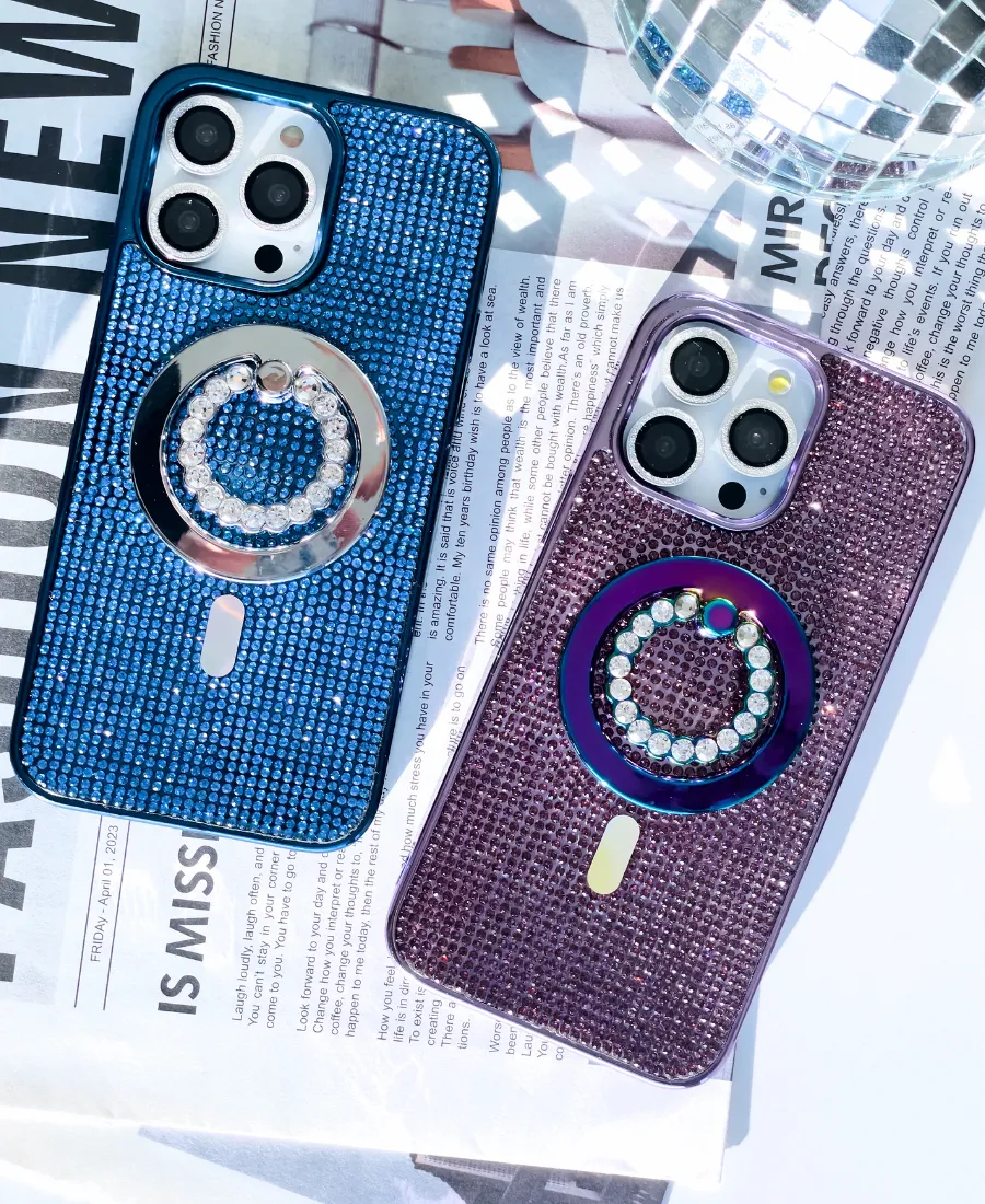 Purple Crystal Glam MagSafe Phone Case