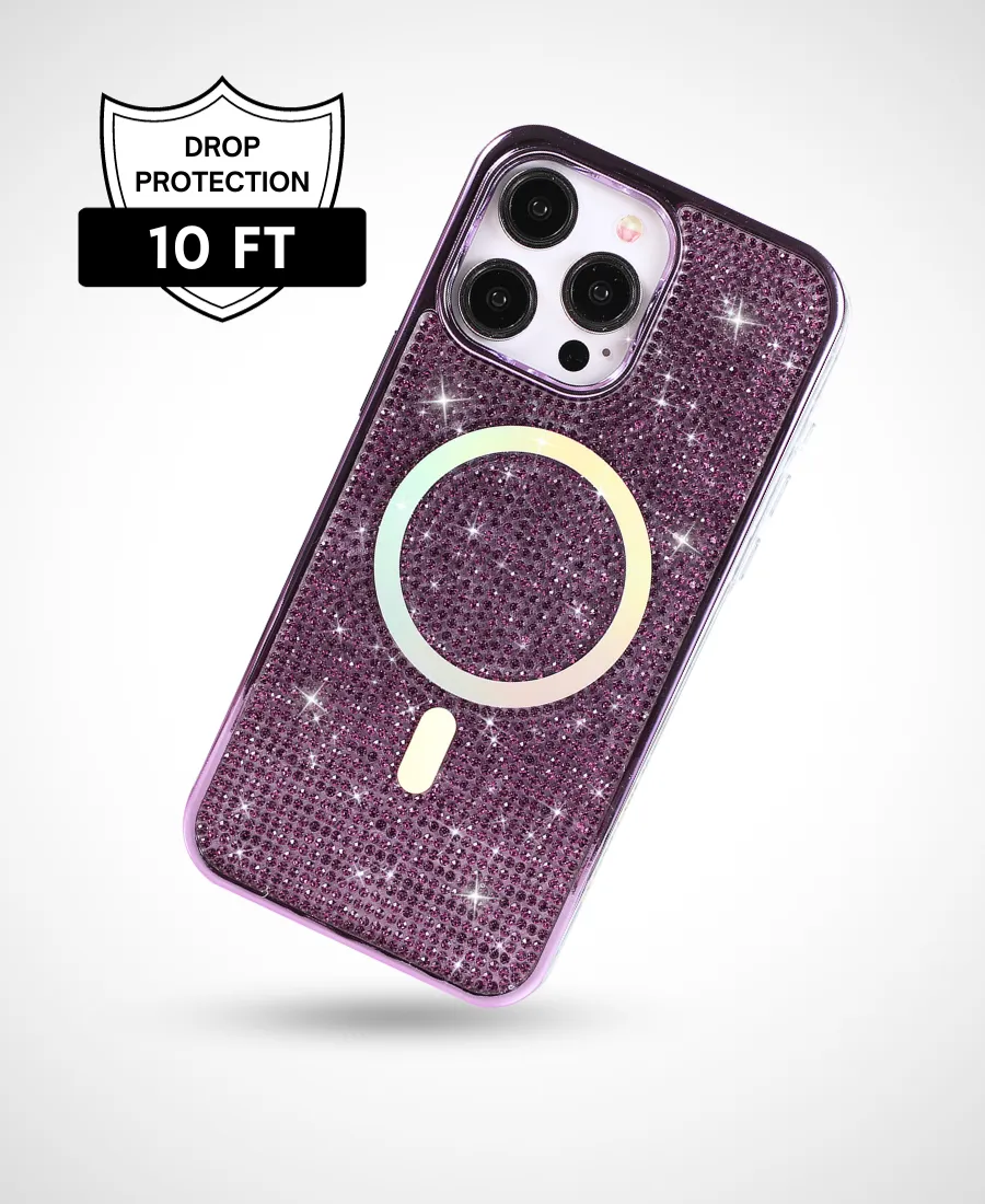 Purple Crystal Glam MagSafe Phone Case