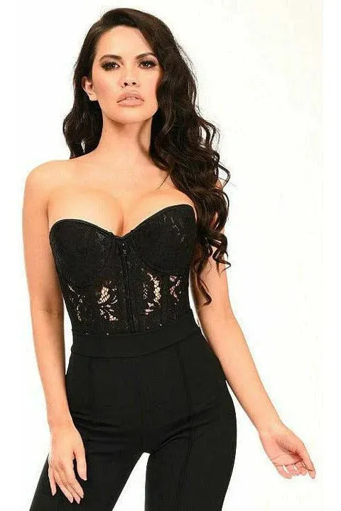 Queen Top Drawer Underwire Sheer Lace Steel Boned Corset