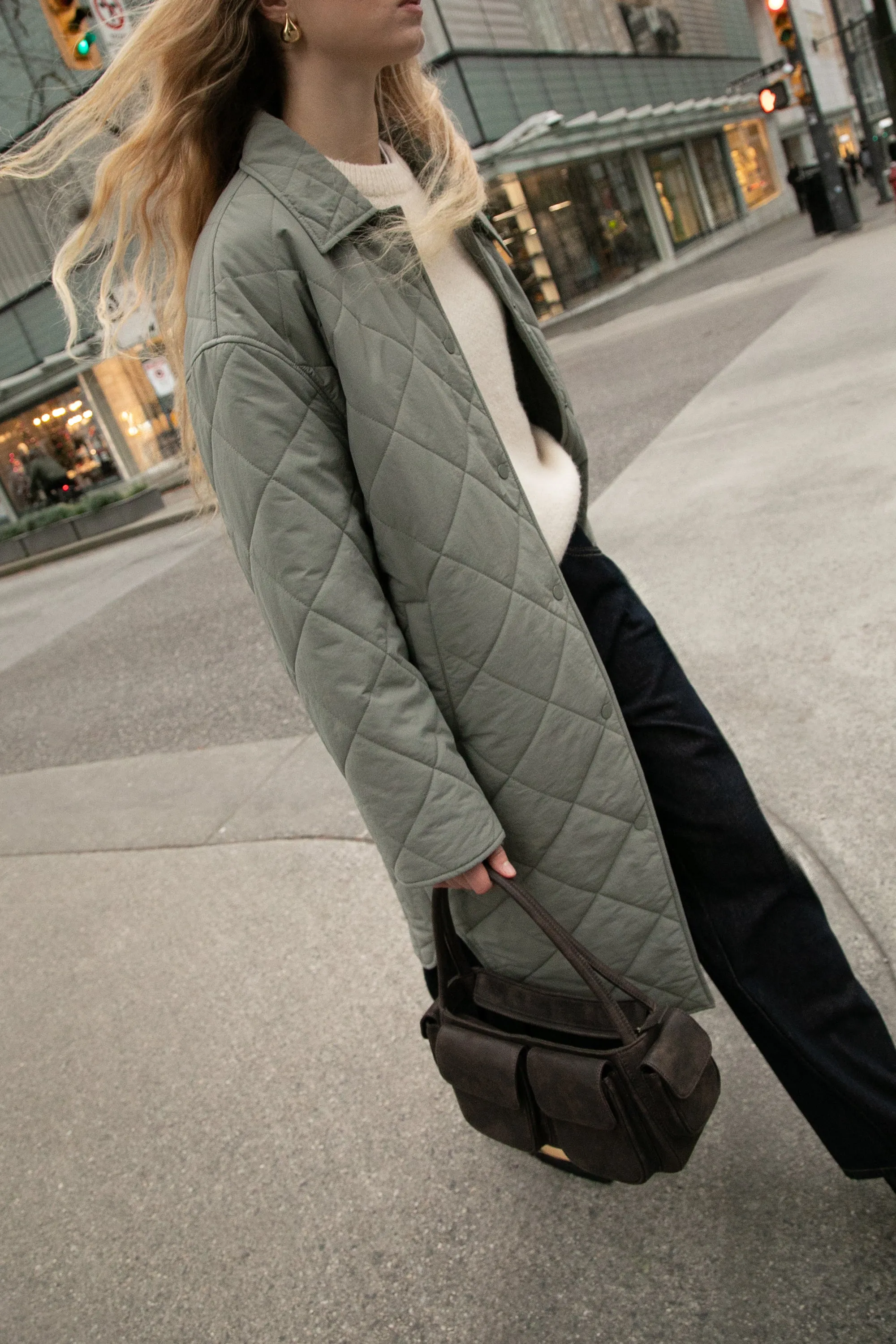 QUILTED PUFFER MIDI SHACKET