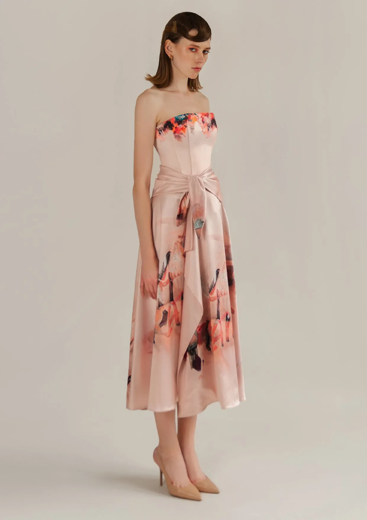 Rain Satin Midi Wrap Skirt