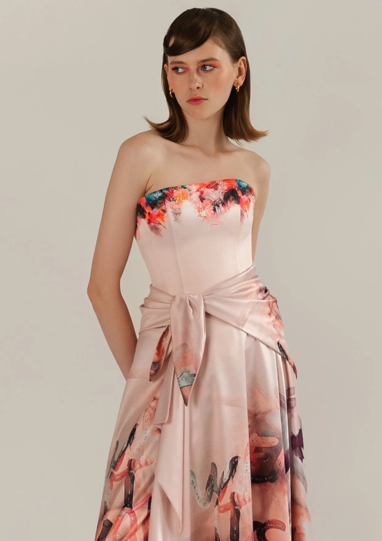 Rain Satin Midi Wrap Skirt