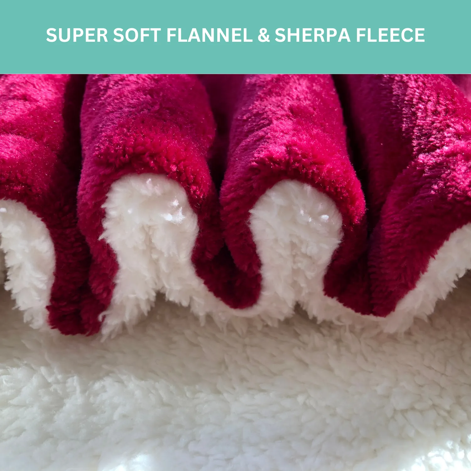 Raspberry Red Flannel Sherpa Heated Throw INTELI-TEMP