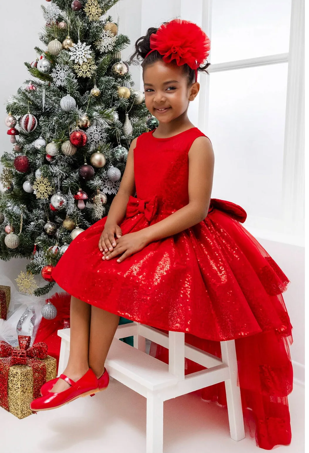 Red Heart Neckline Girl Child Dress