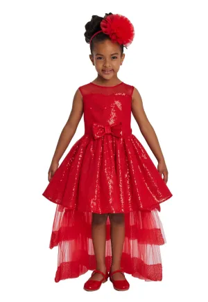 Red Heart Neckline Girl Child Dress