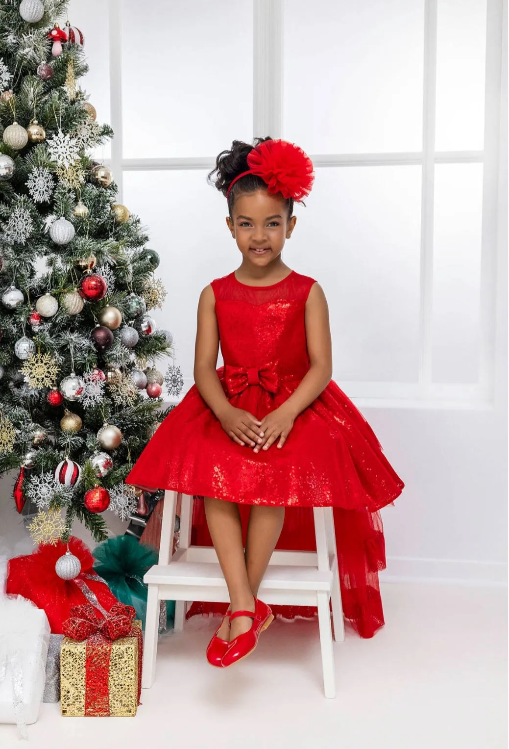 Red Heart Neckline Girl Child Dress