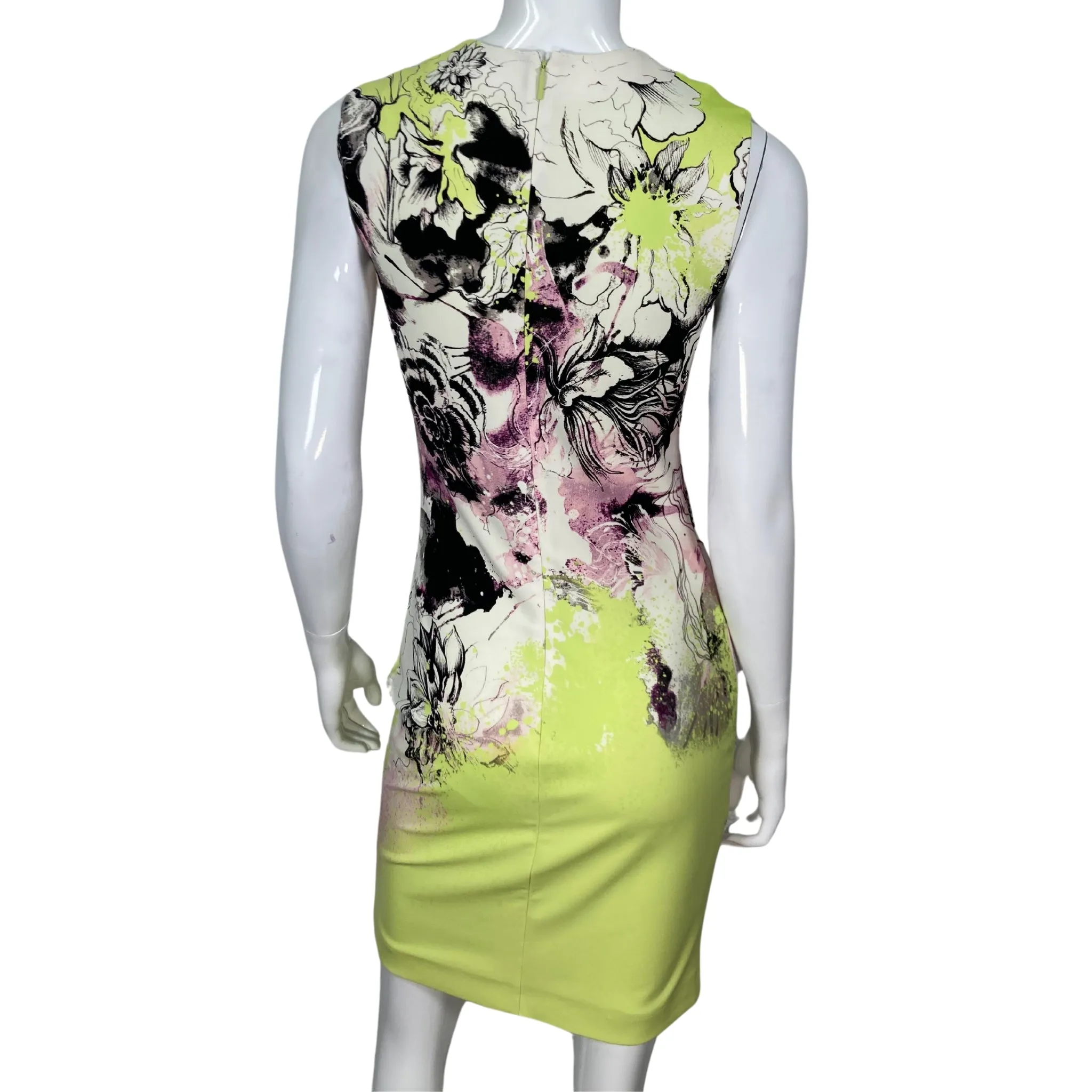 Roberto Cavalli Neon Illustrated Flower Dress