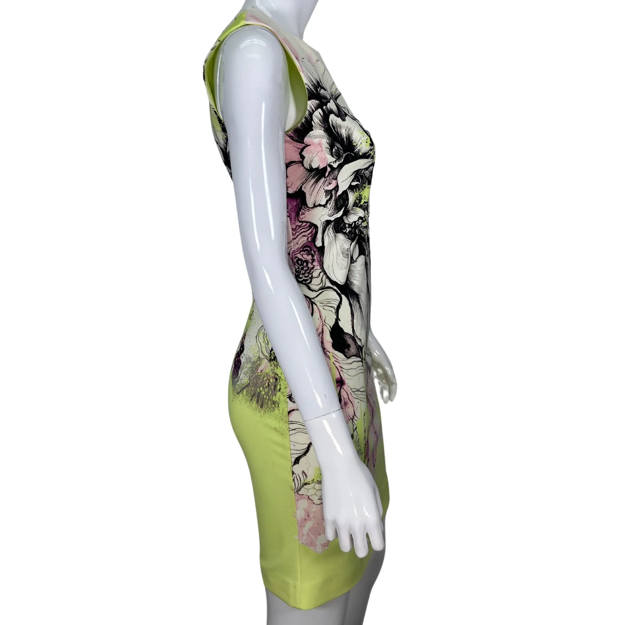 Roberto Cavalli Neon Illustrated Flower Dress