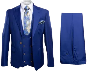 Rossi Man Men's Royal Blue Slim-fit Suit Double Breasted suit