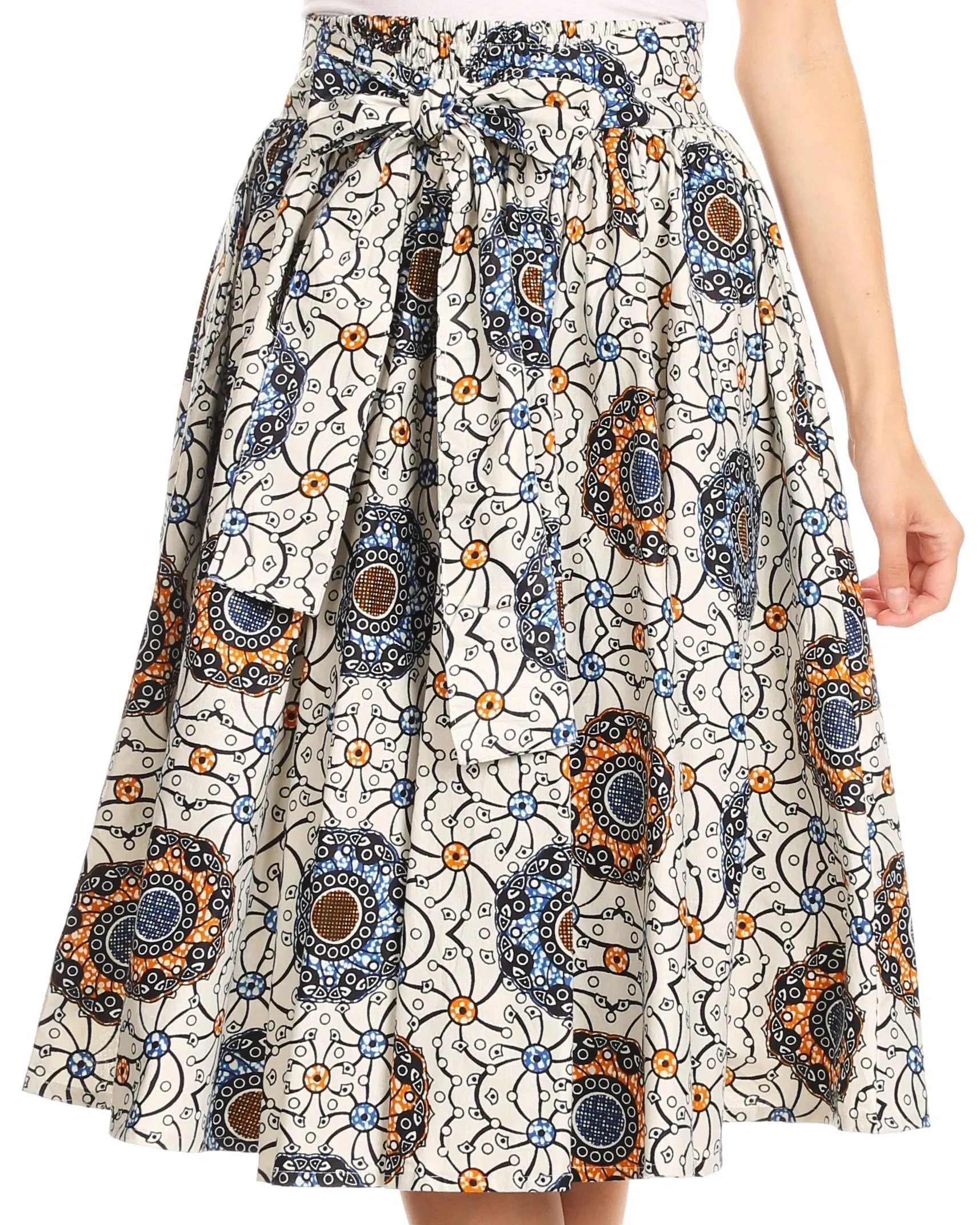 Sakkas African Dutch Ankara Wax Print Full Circle Skirt