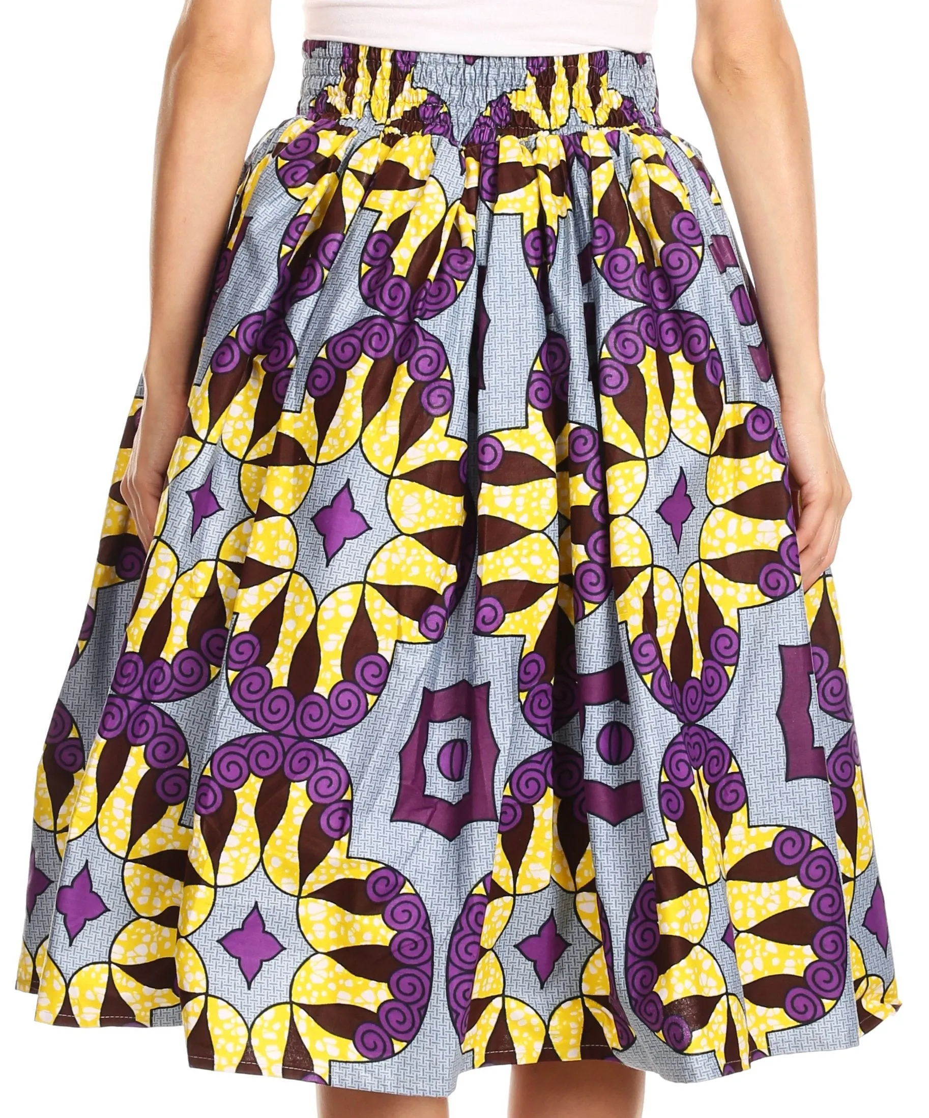 Sakkas African Dutch Ankara Wax Print Full Circle Skirt