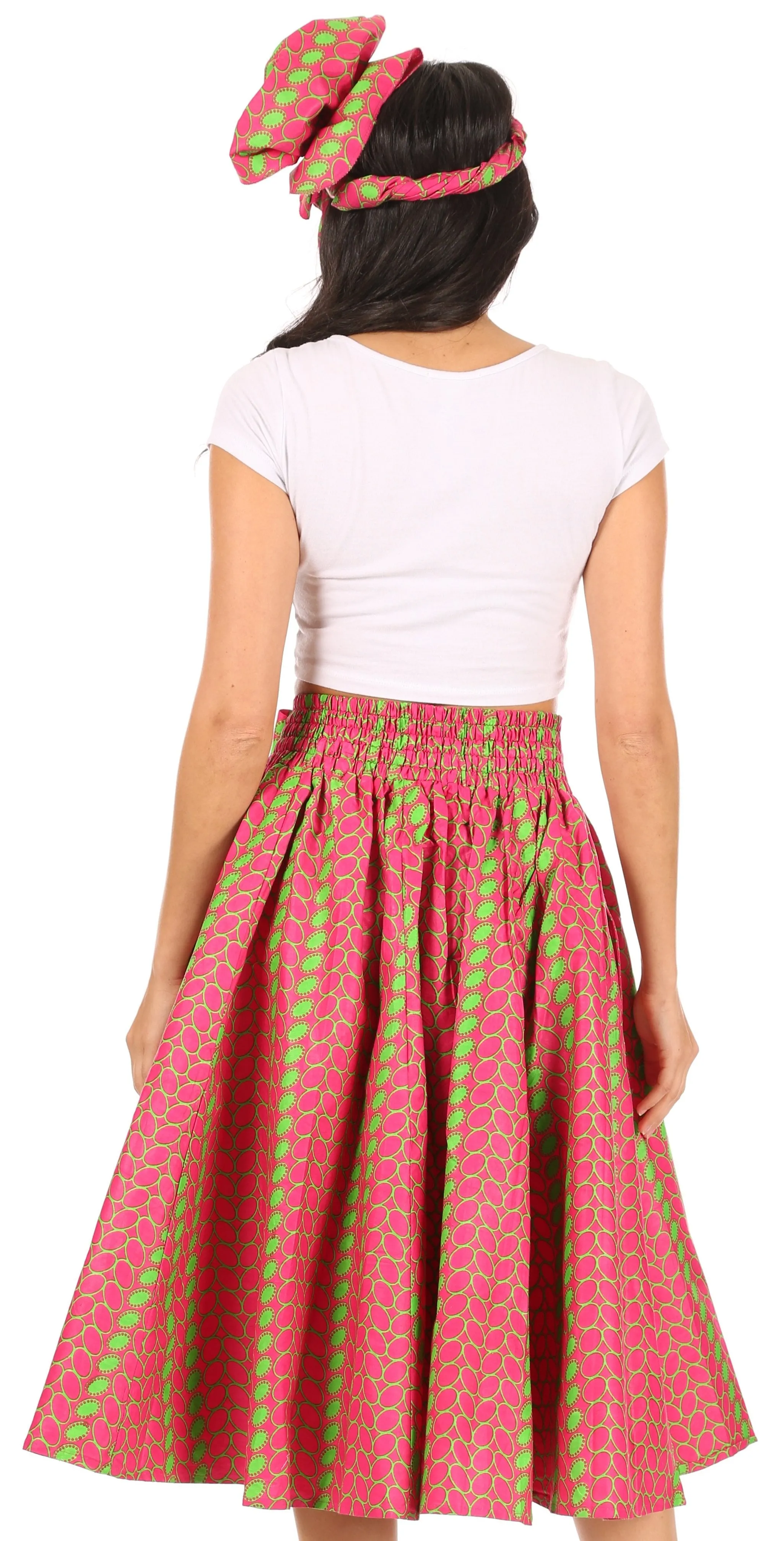 Sakkas African Dutch Ankara Wax Print Full Circle Skirt