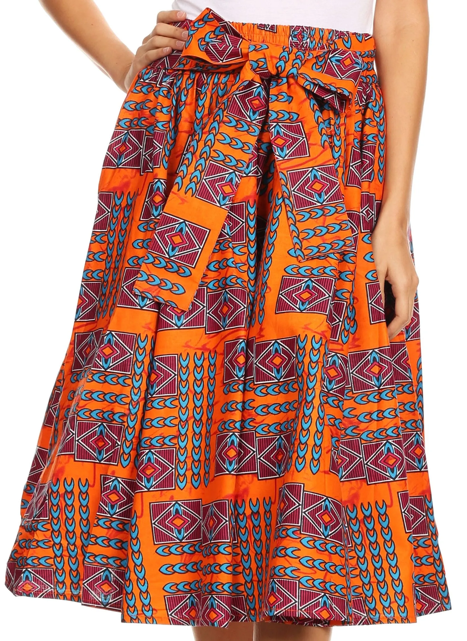 Sakkas African Dutch Ankara Wax Print Full Circle Skirt