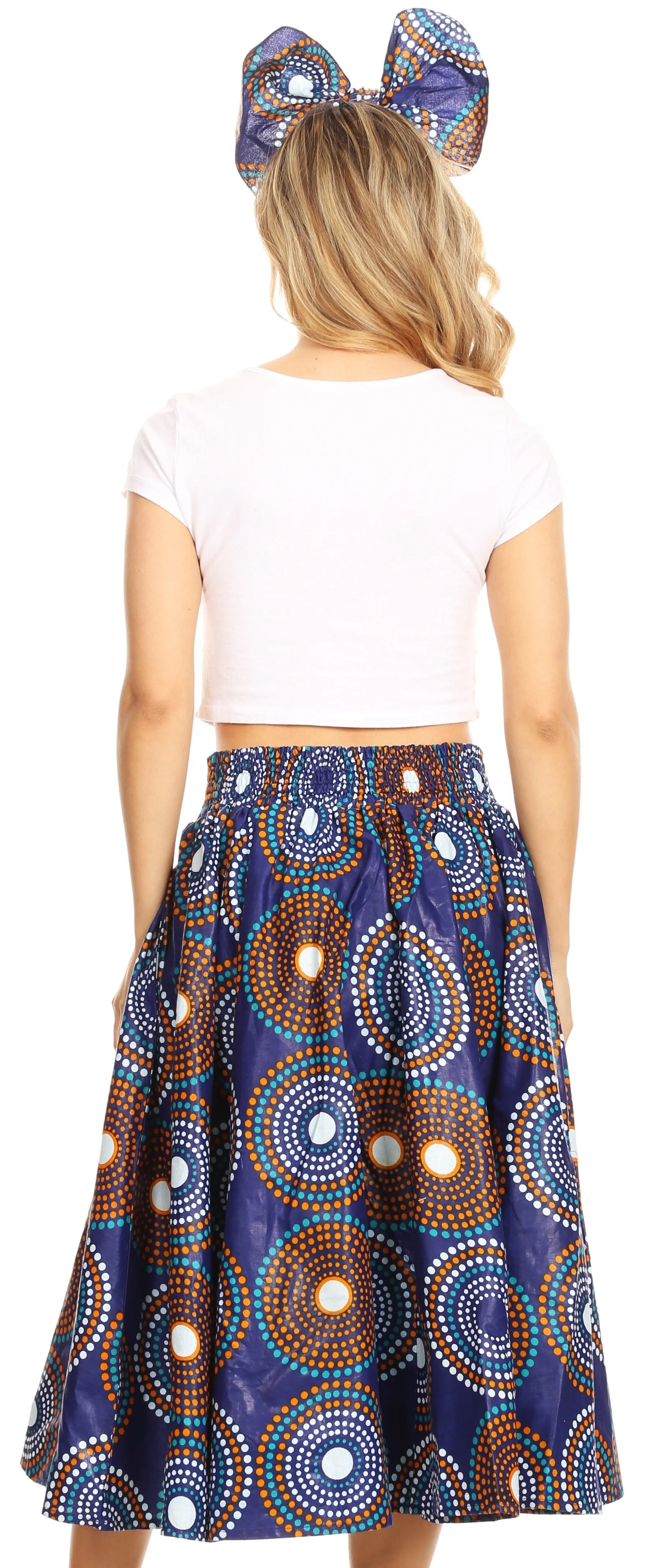 Sakkas African Dutch Ankara Wax Print Full Circle Skirt