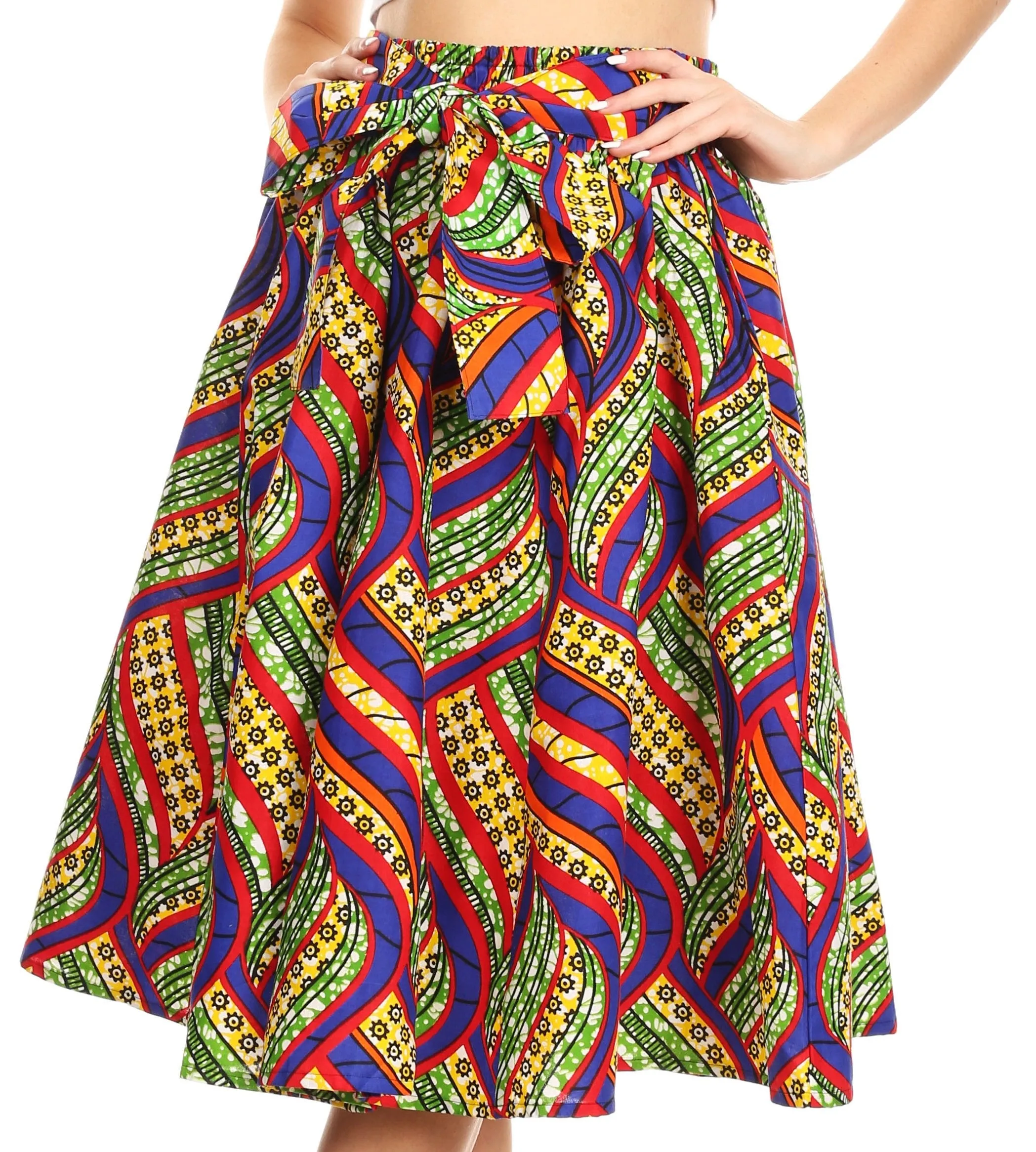 Sakkas African Dutch Ankara Wax Print Full Circle Skirt