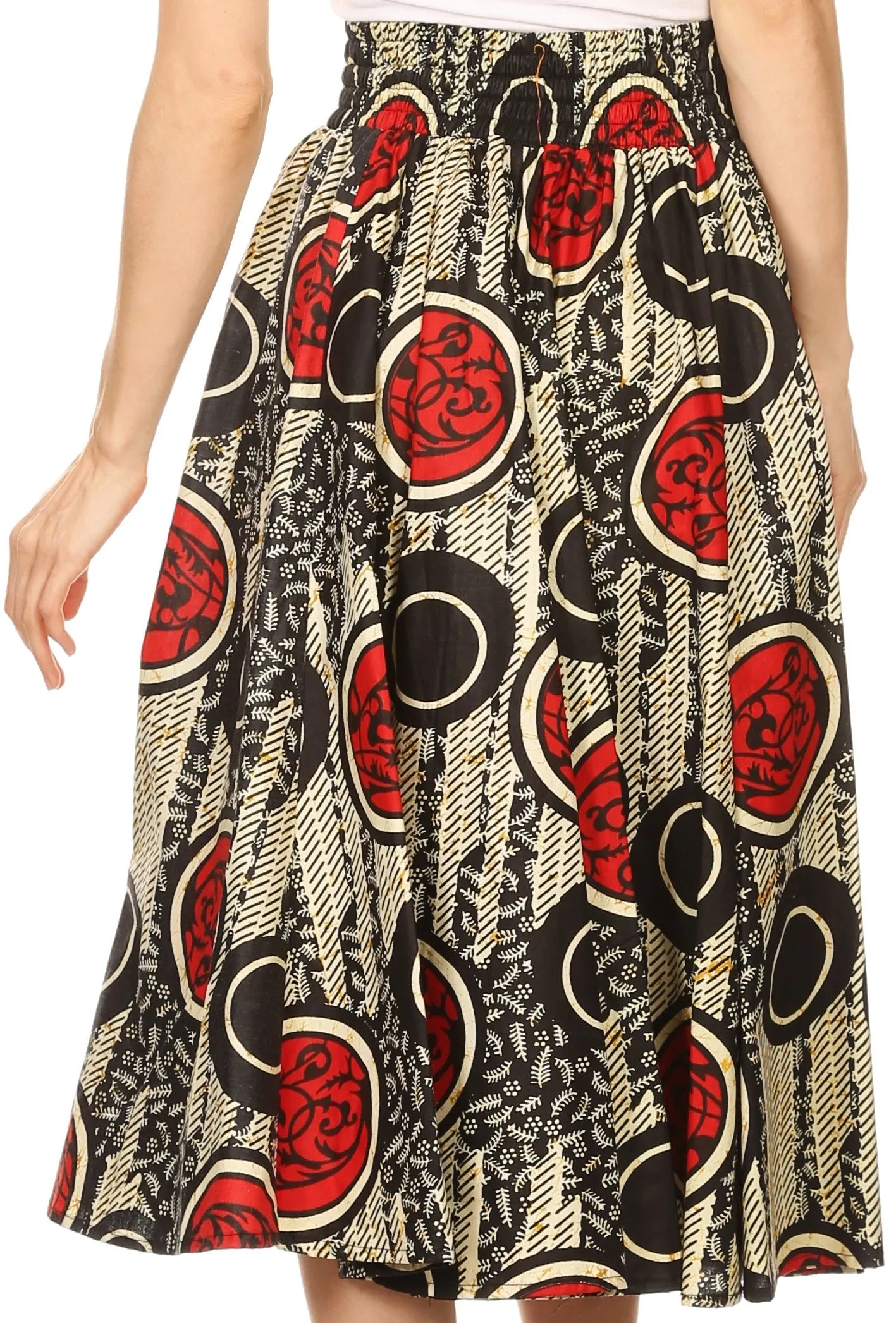 Sakkas African Dutch Ankara Wax Print Full Circle Skirt